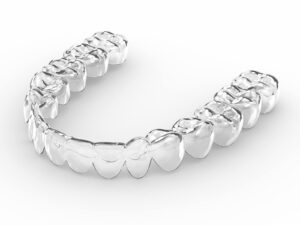 3D render of clear aligners showing proper care and reminding patients about drinks to avoid with Invisalign